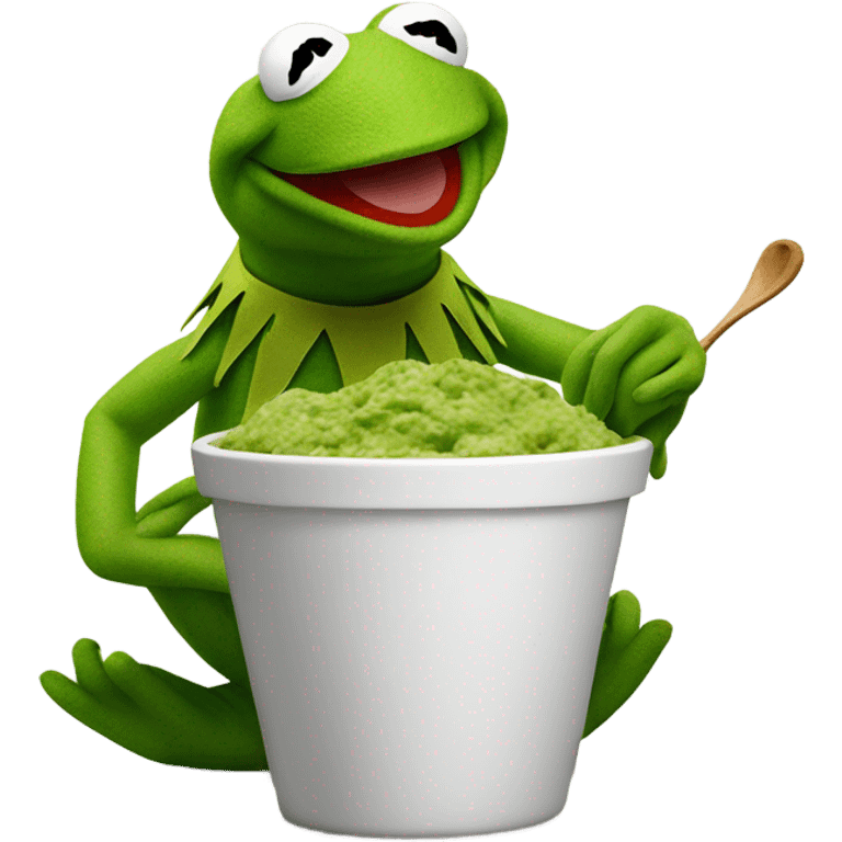 Kermit the frog eating Kermit the frog. emoji