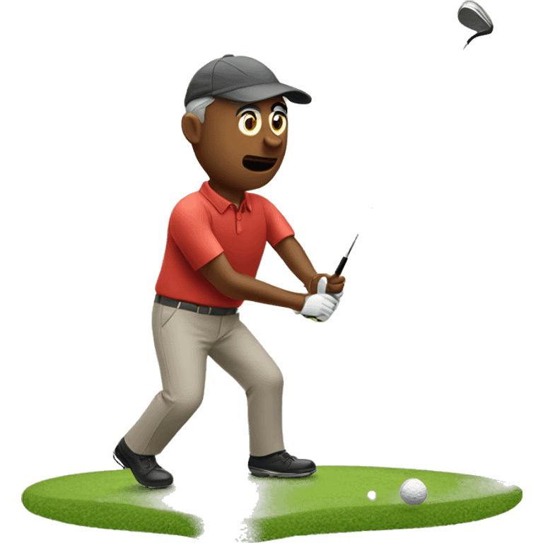 Man golfing with ball trail emoji