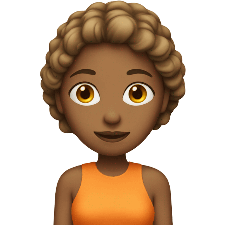 woman in a orange dress an sneakers emoji