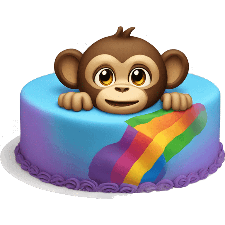 Pride Monkey on cake emoji