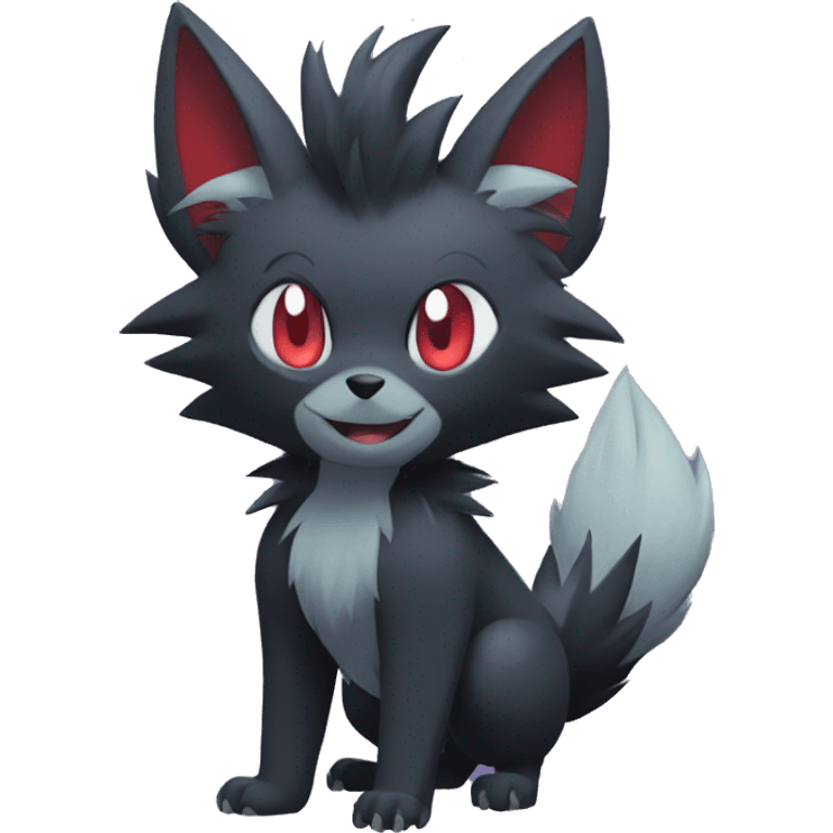 Cool Edgy Zorua-Zoroark-Mightyena full body emoji