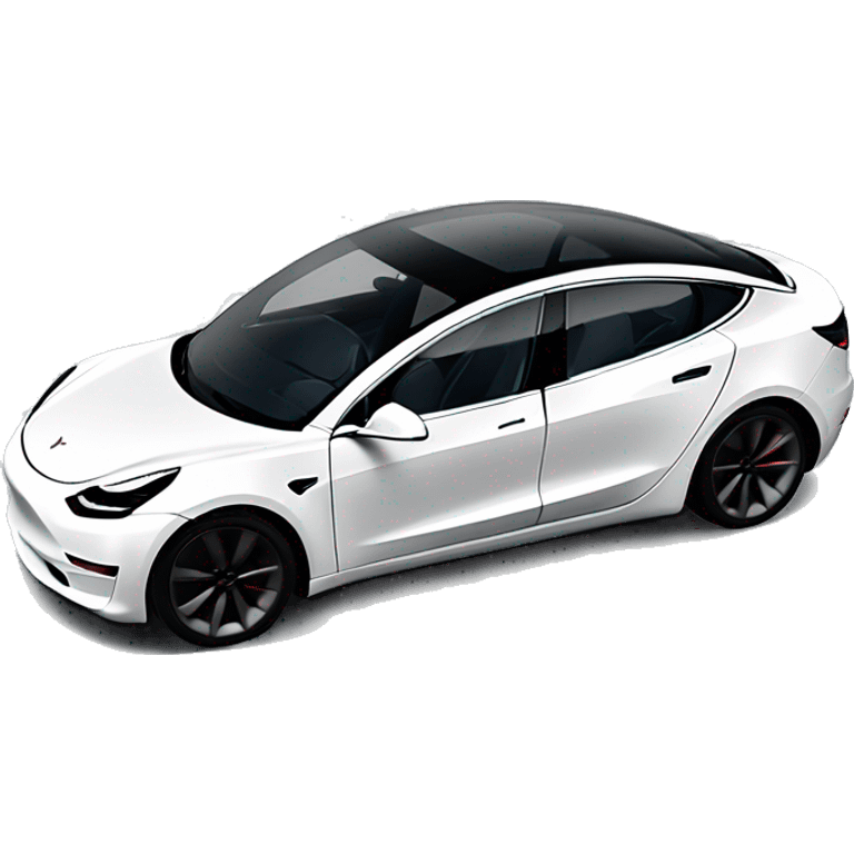 white tesla model 3 perfomance 2023 emoji