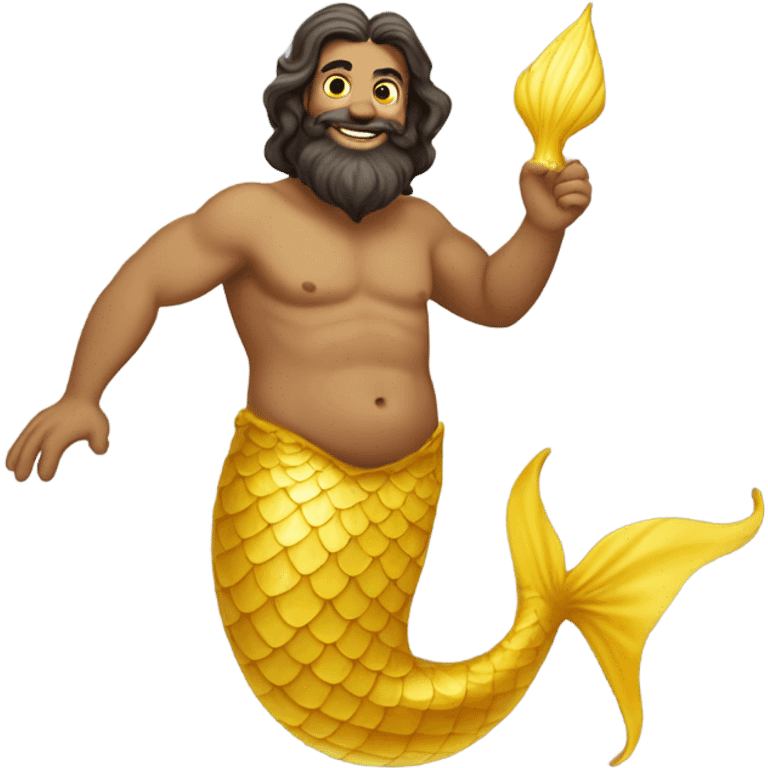 Tan Jewish merman with yellow mermaid tail emoji