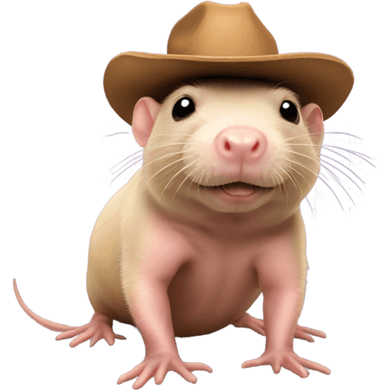 Naked mole rat with cowboy hat emoji