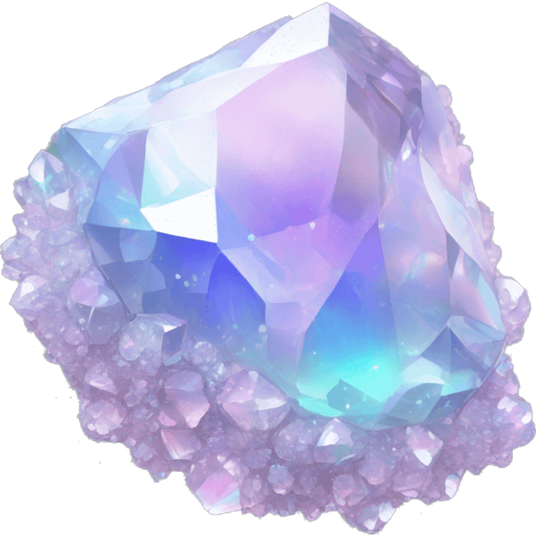 Sparkly glossy Pastel iridescent glass crystal cluster emoji