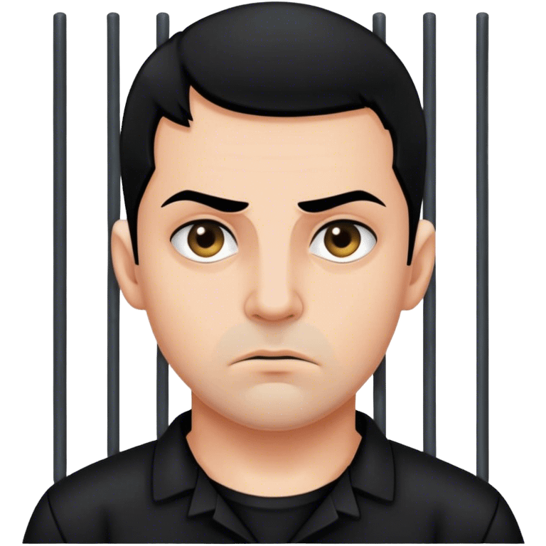 portrait of a prisoner in a black uniform emoji