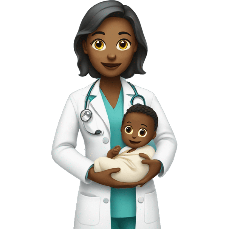 woman-doctor-with-baby emoji