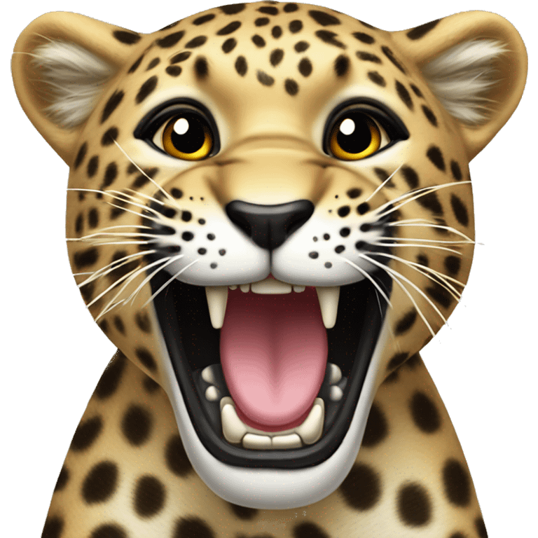  Leopard ￼ roaring emoji