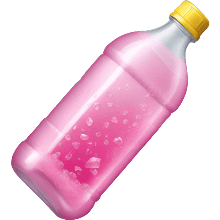 plastic bottle with crystaline pink liquid emoji