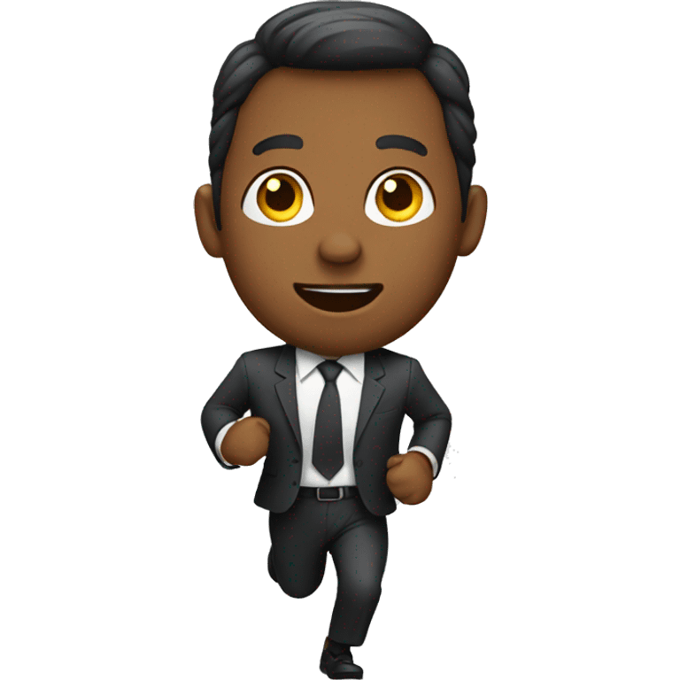 man in suit running emoji