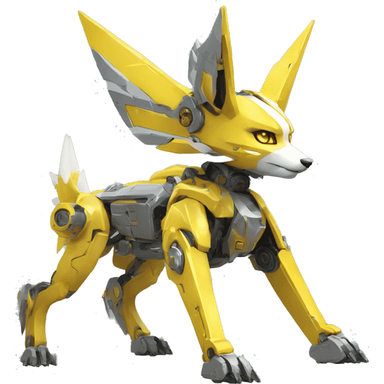 Futuristic mechanical Jolteon-mecha full body emoji