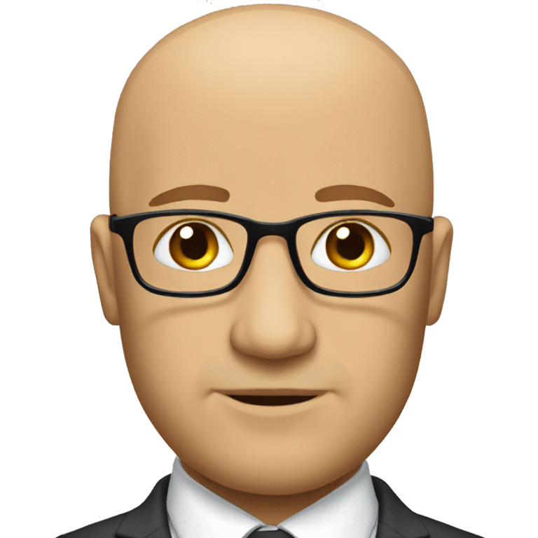 bald with glass in suit emoji emoji