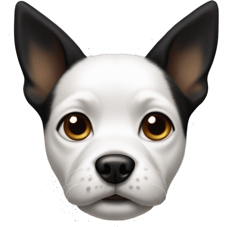 small white and black dog with pointy ears  emoji