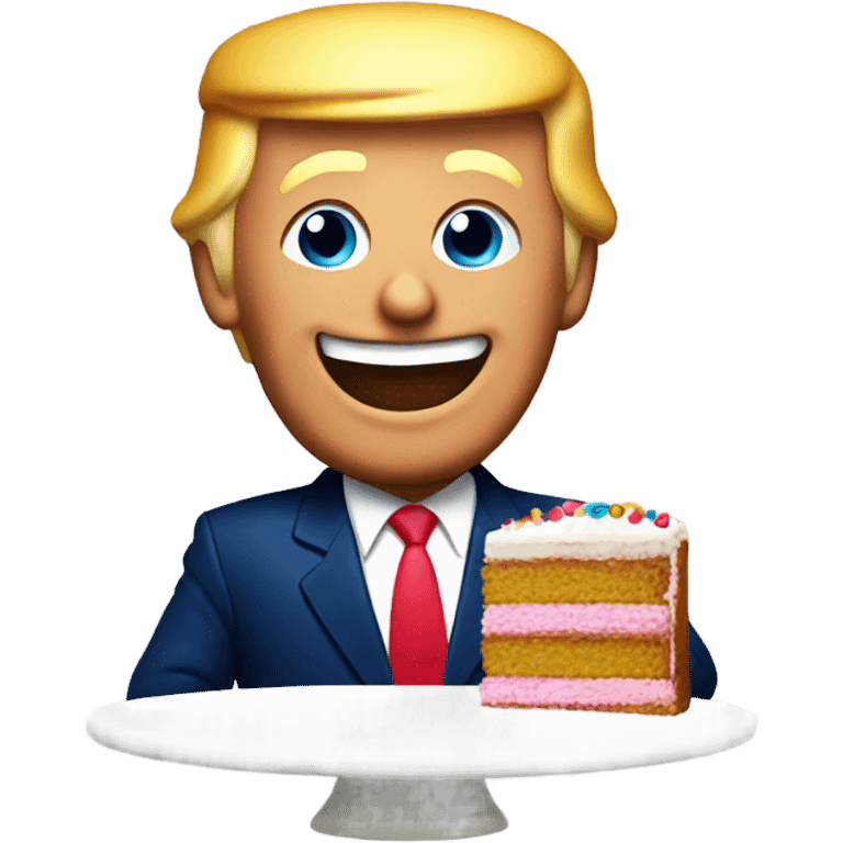 Trump with cake emoji