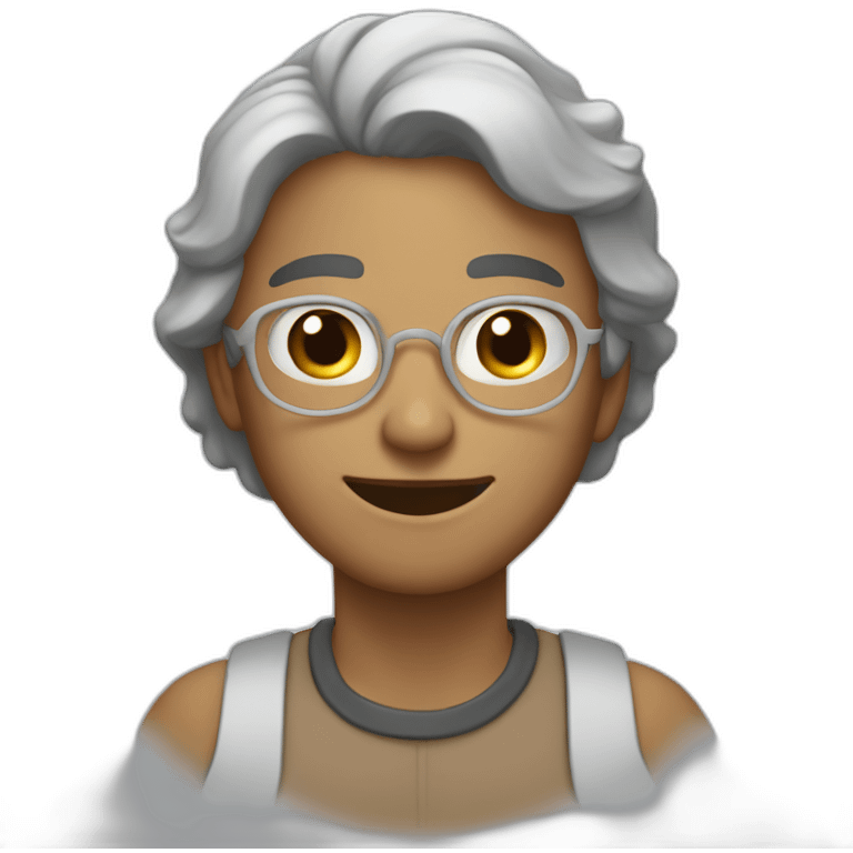 una persona con actitud triunfalista, con los brazos alzados al cielo  emoji