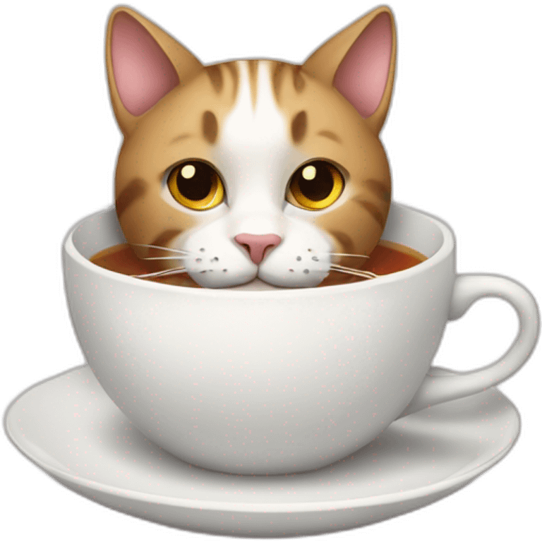 cat drinking a cup of tea emoji