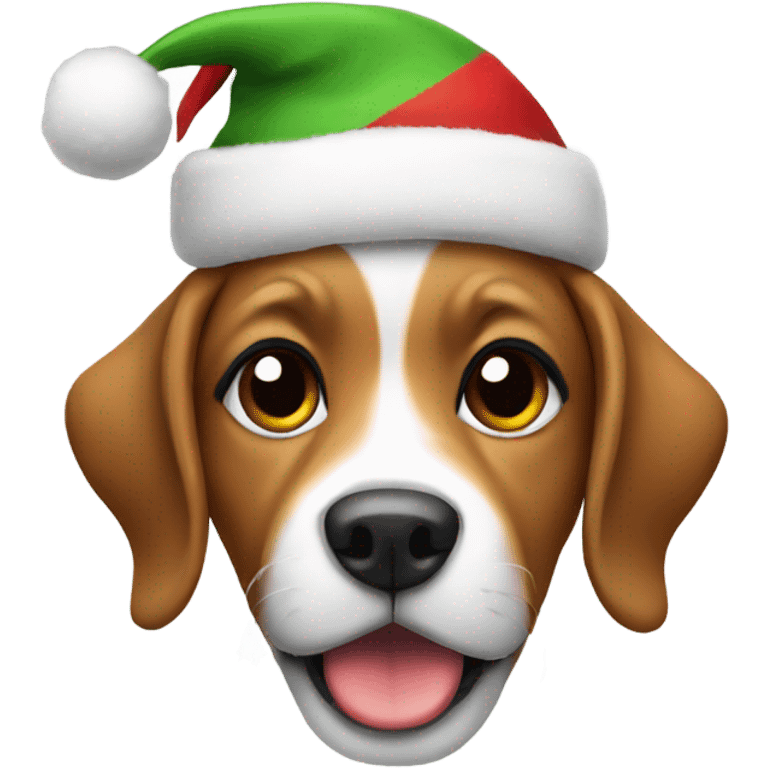 Dog with Christmas hat emoji