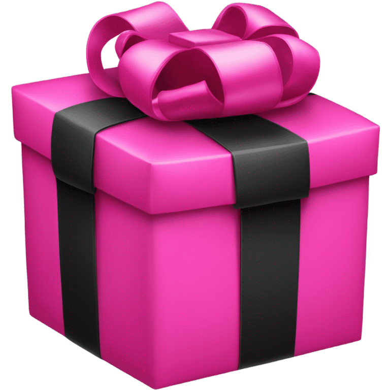 Hot pink gift with black bow emoji