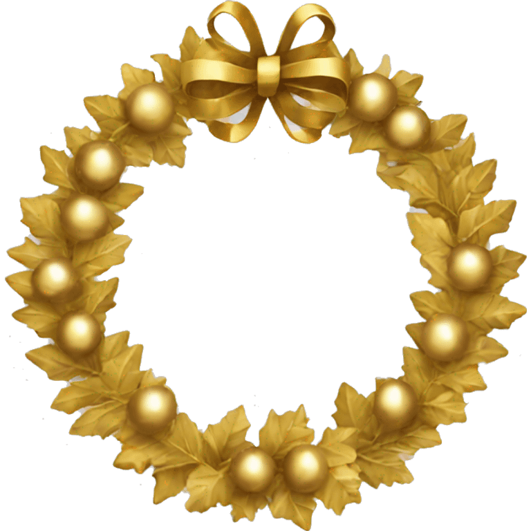 gold Christmas wreath  emoji