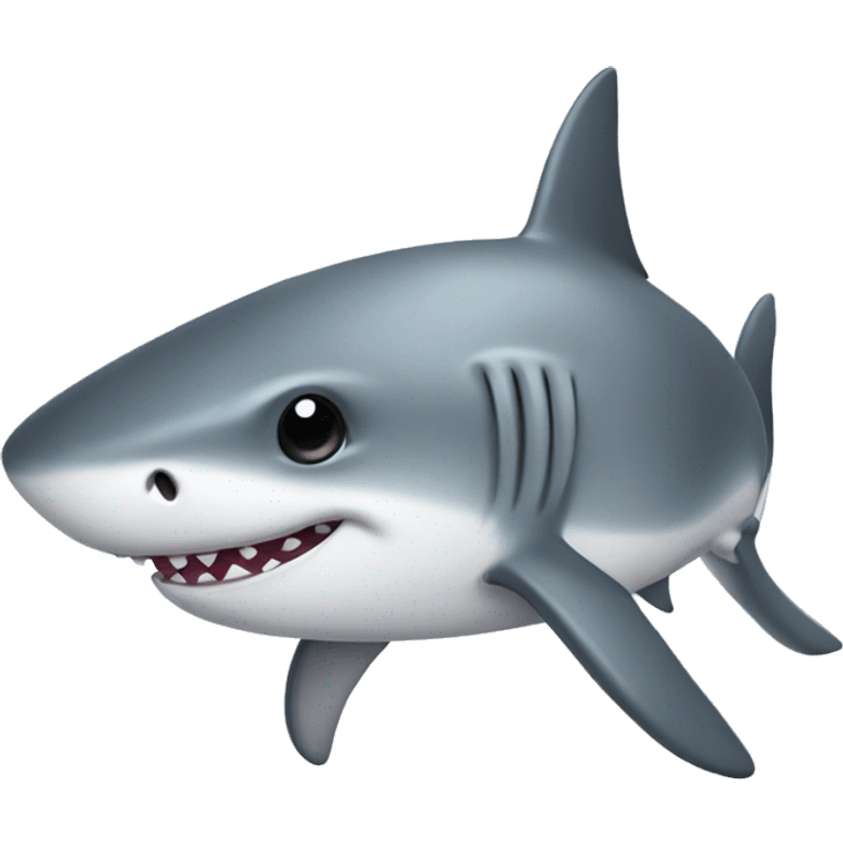 Cute soft gray shark emoji