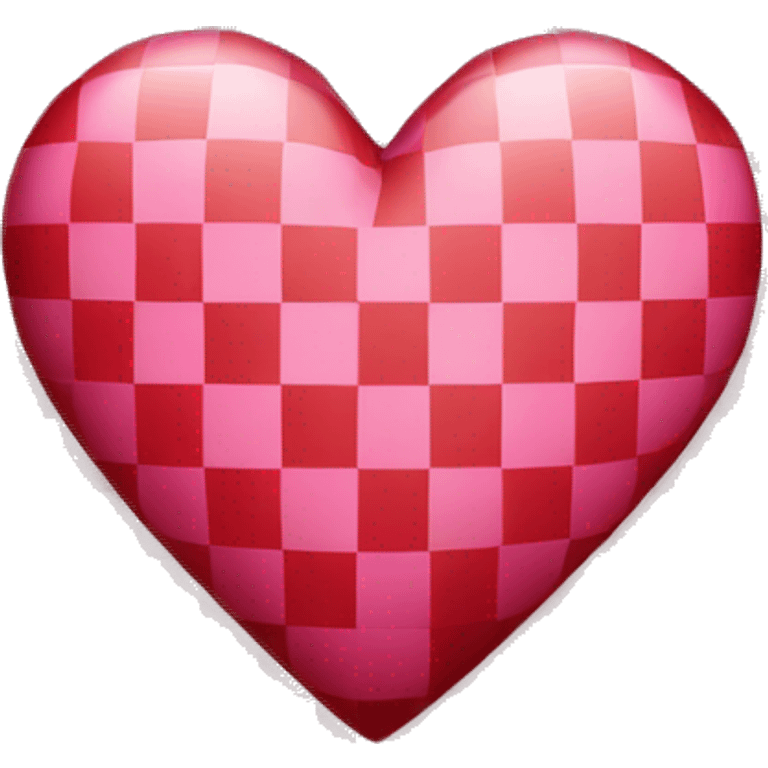 Pink and red checkered heart  emoji