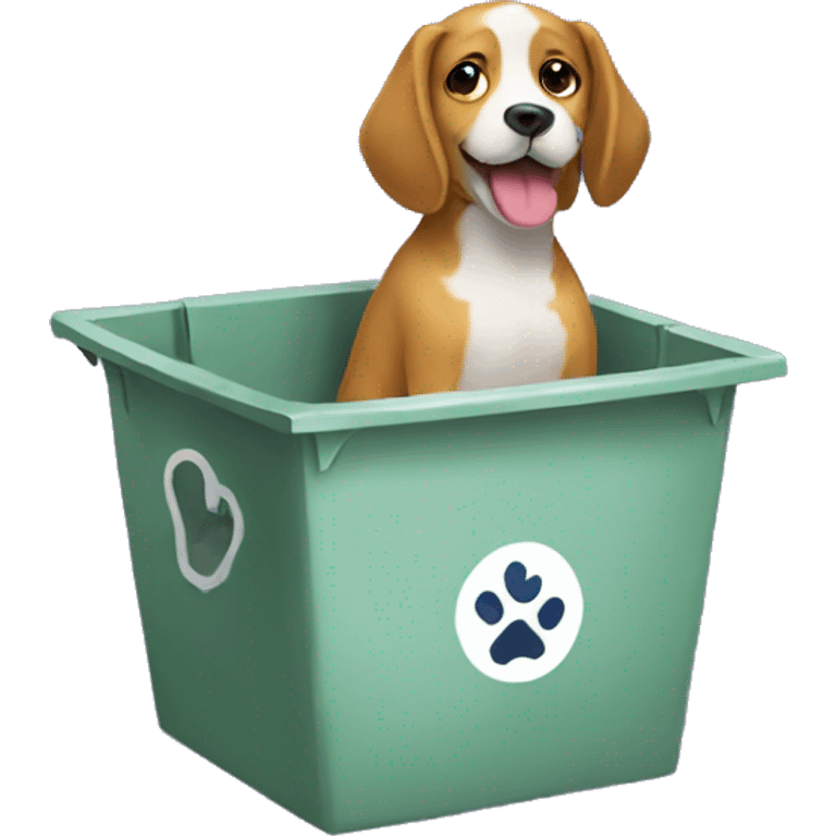 Dog in a bin emoji