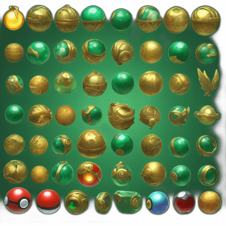 Pokemon Game LootCase Color DarkGreen Rich Treasure Legendary Epic Pokeballs Pokemons and Pokemon Items Inside this have Shiny Glow emoji