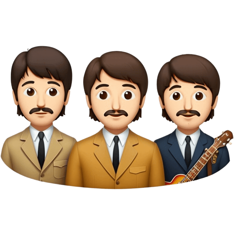 Cinematic Realistic The Beatles Pop Culture Emoji, showcasing an iconic, vibrant portrayal of the legendary band rendered with rich textures and nostalgic lighting that exude musical legacy. emoji