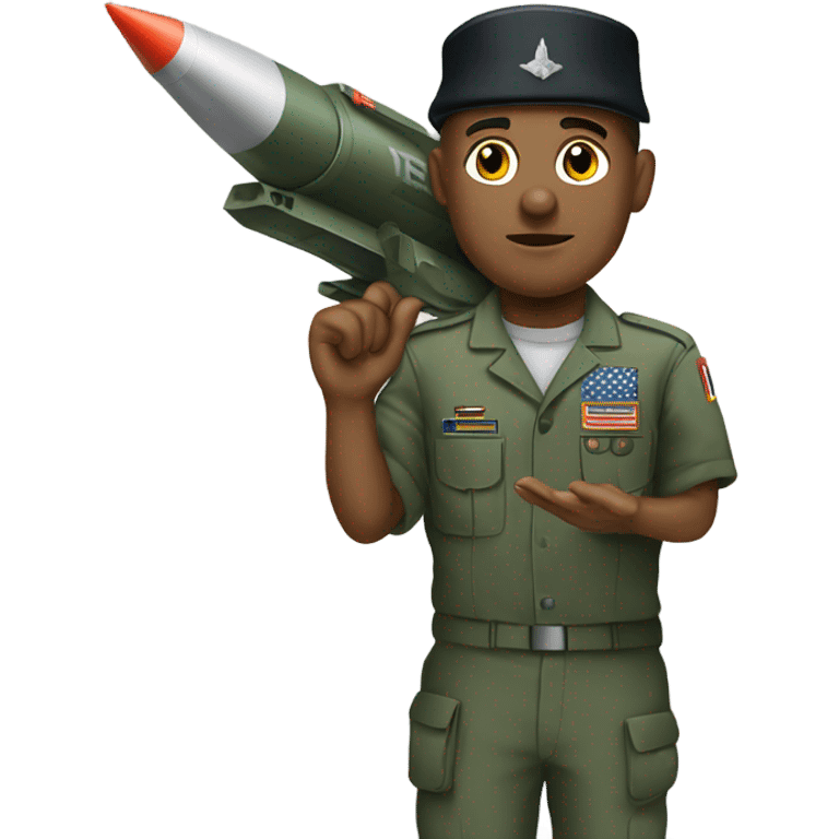 super realistic military with missle emoji