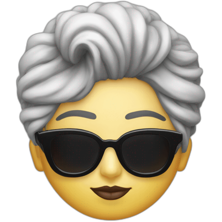 Lady gaga avec de grosse lunettes de soleil noir  emoji