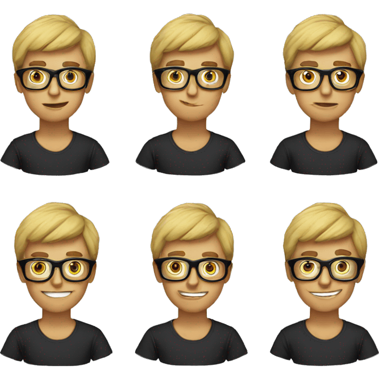 boy in glasses parody shirt emoji