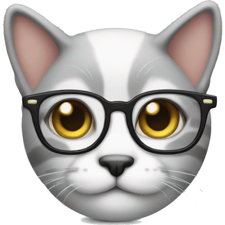 Cute but cat with glasses emoji