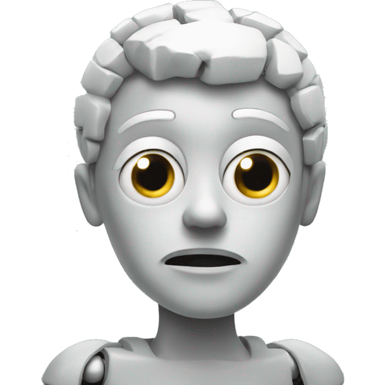 Unhappy artificial intelligence being emoji