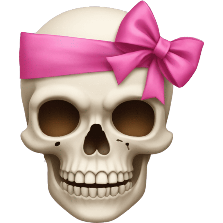 Skull with pink bow emoji