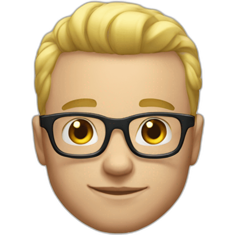 white bodybuilder glasses developper straight hair short emoji