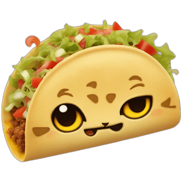 cat's head sticking out of the end of a taco emoji