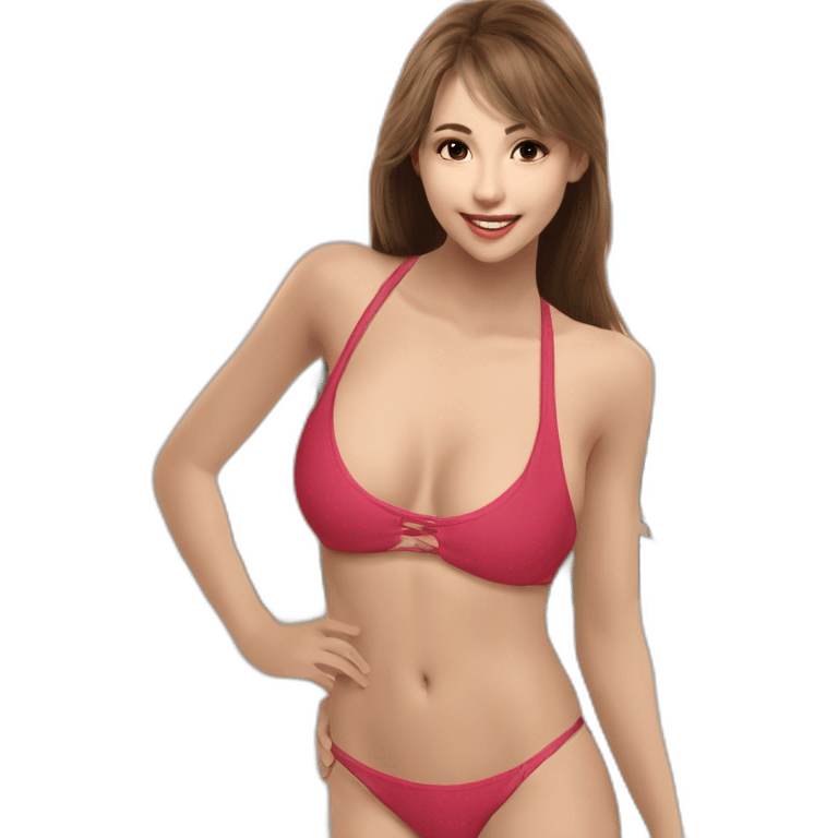 Kid soft-fit-caucasienne-femme-bikini emoji