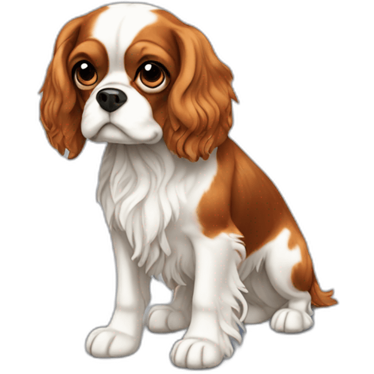 dog Cavalier King Charles Spaniel full body emoji