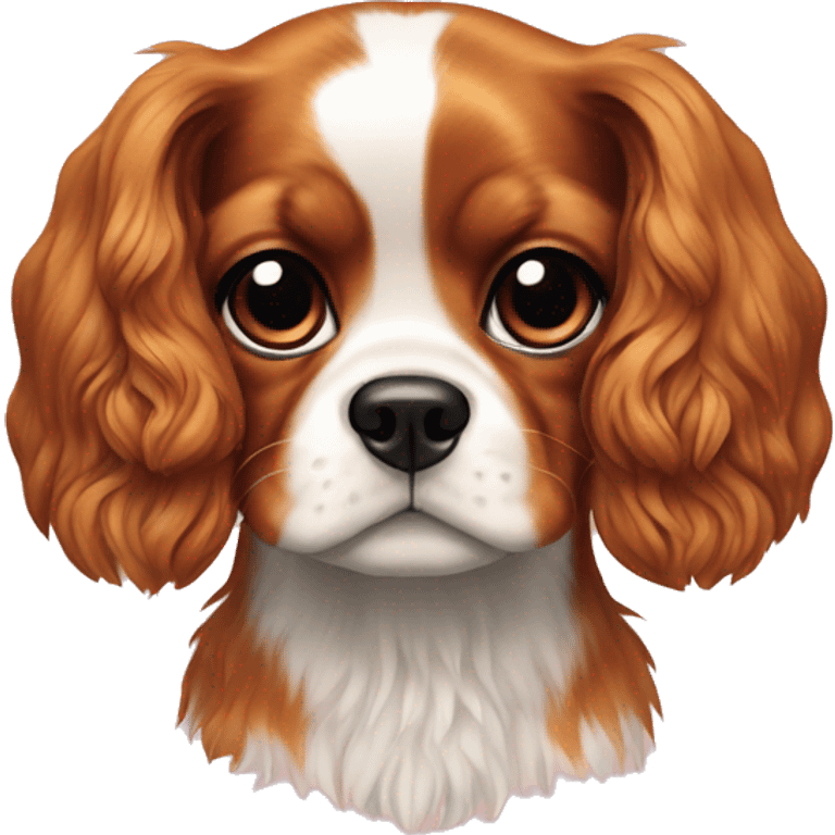 Style a Cavalier King Charles female puppy in the style of Frida Kahlo emoji