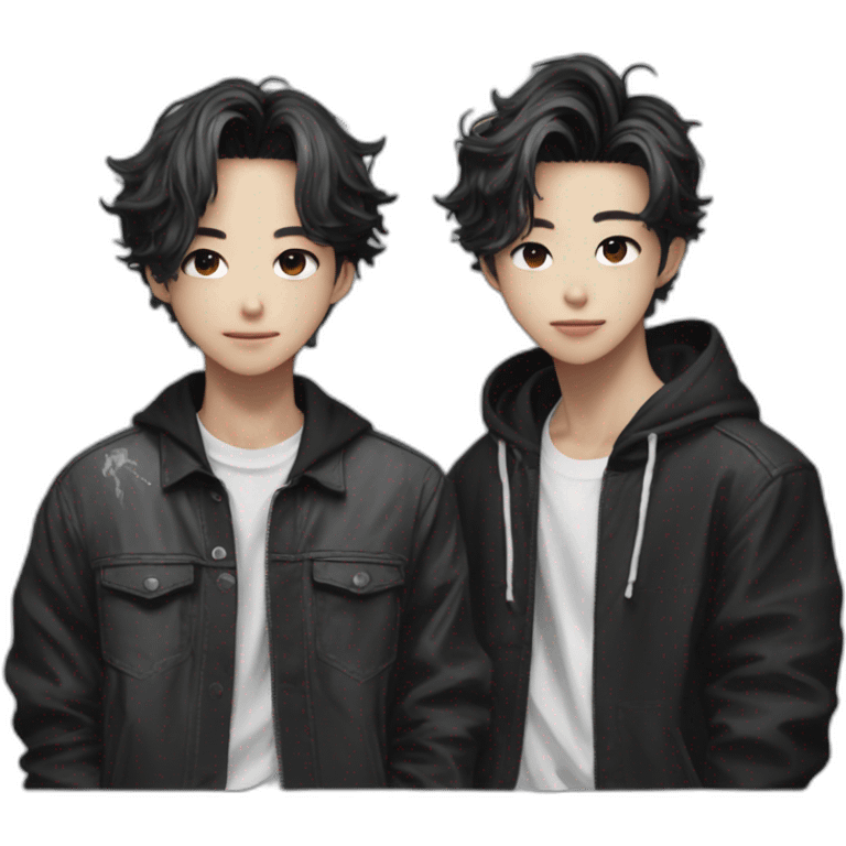 realistic bangchan and lee know of stray kids emoji