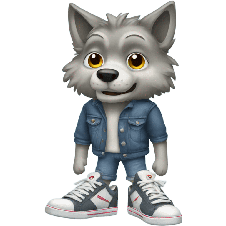 Wolf in sneakers  emoji