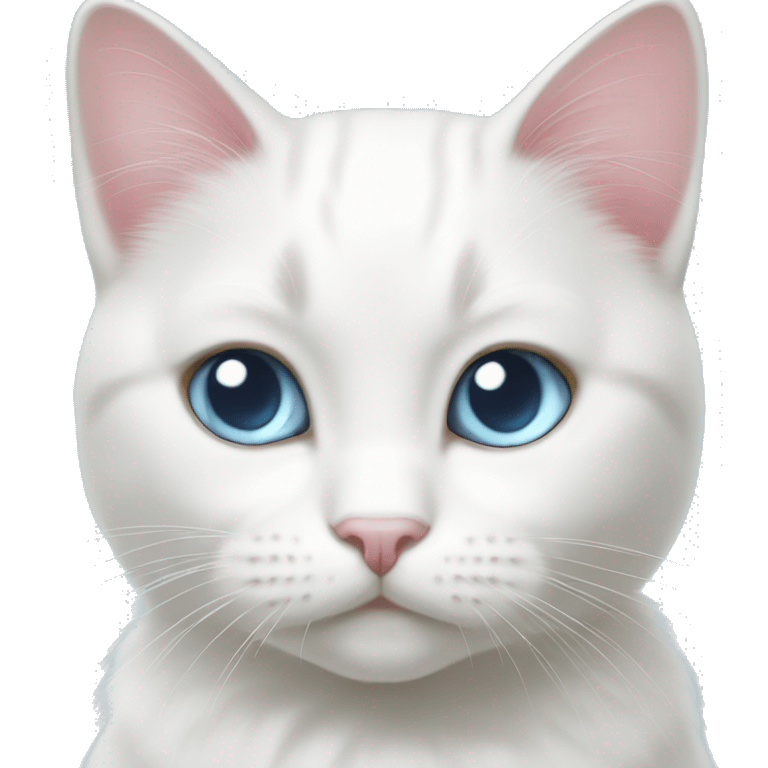 White cat light pink bow light blue eyes  emoji