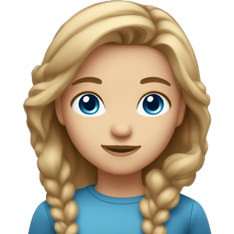 Girl with blue eyes and light brown hair  emoji