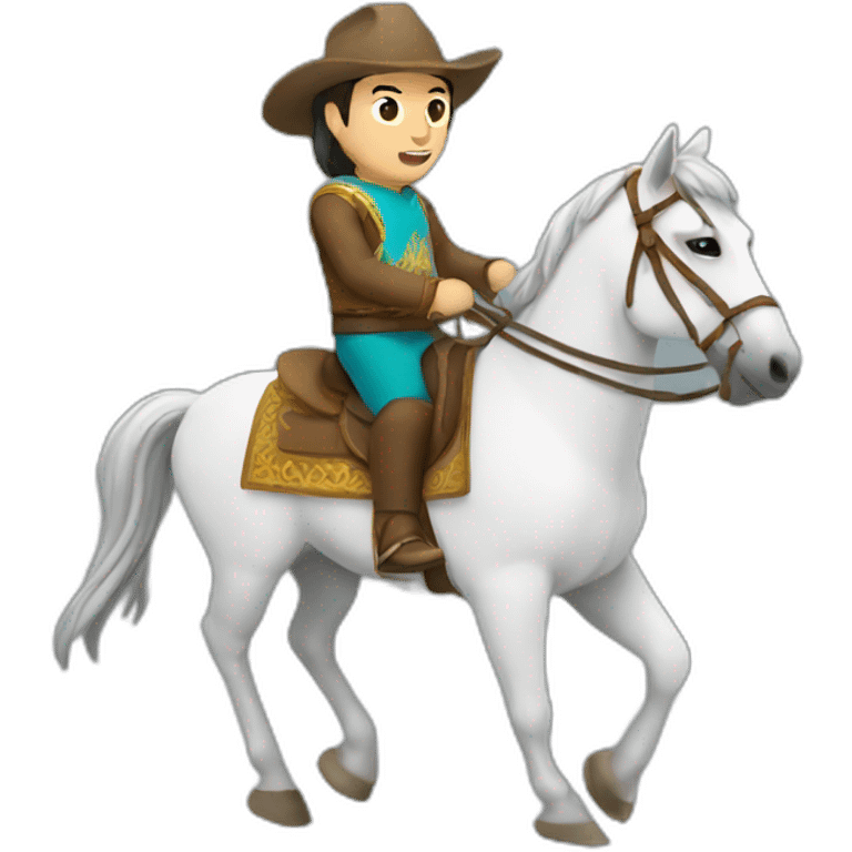 Kazakh on horseback emoji