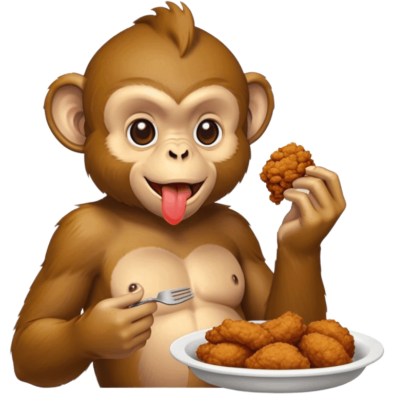 monkey eating kfc emoji