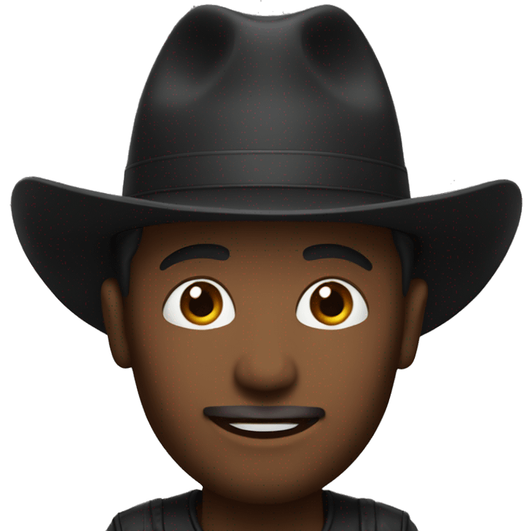 memoji hombre negro sombrero emoji