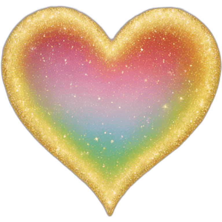 sparkly glittery shiny heart rainbow emoji