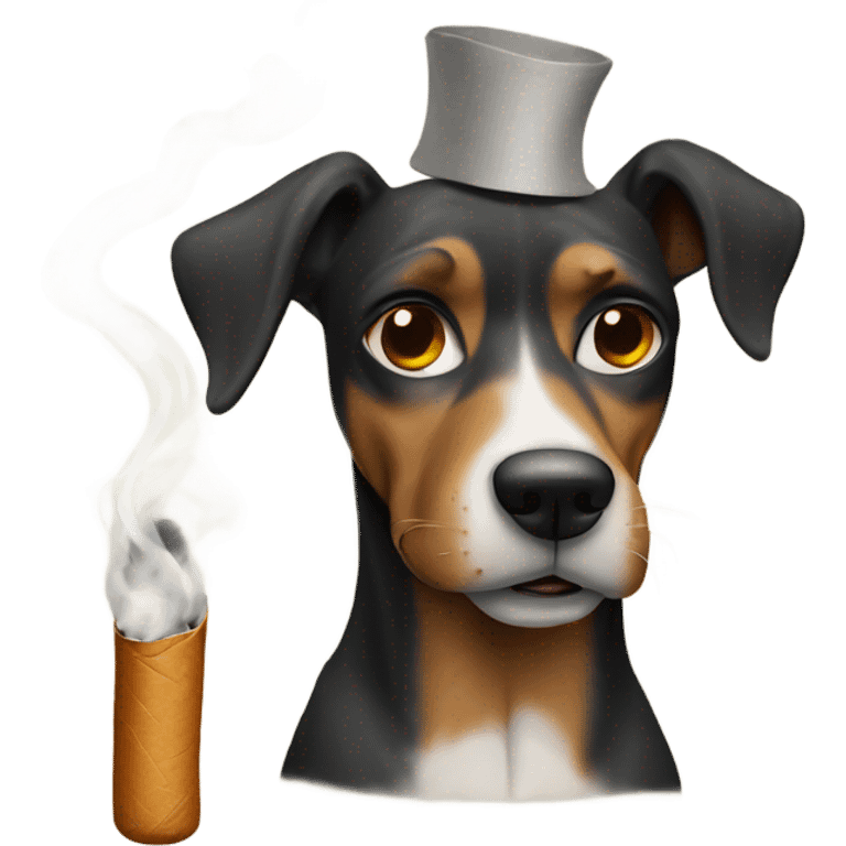 smoking dog emoji