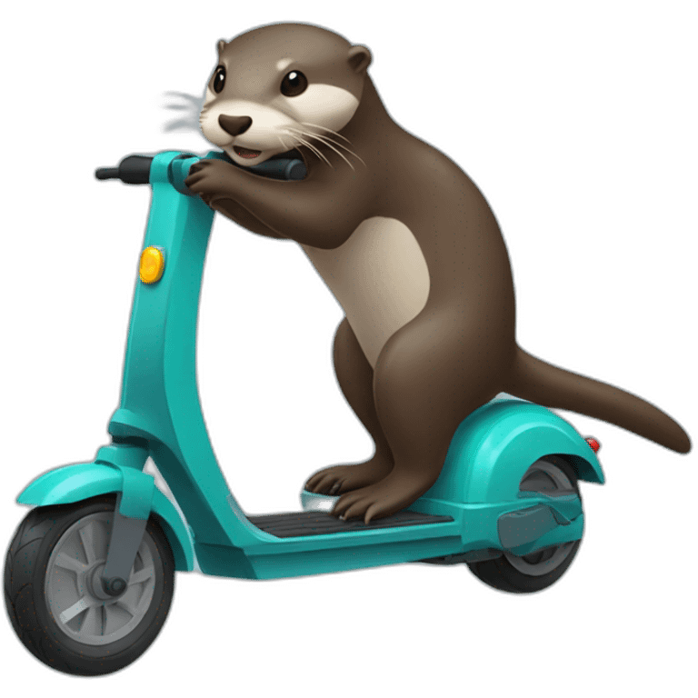 otter using an electric scooter emoji