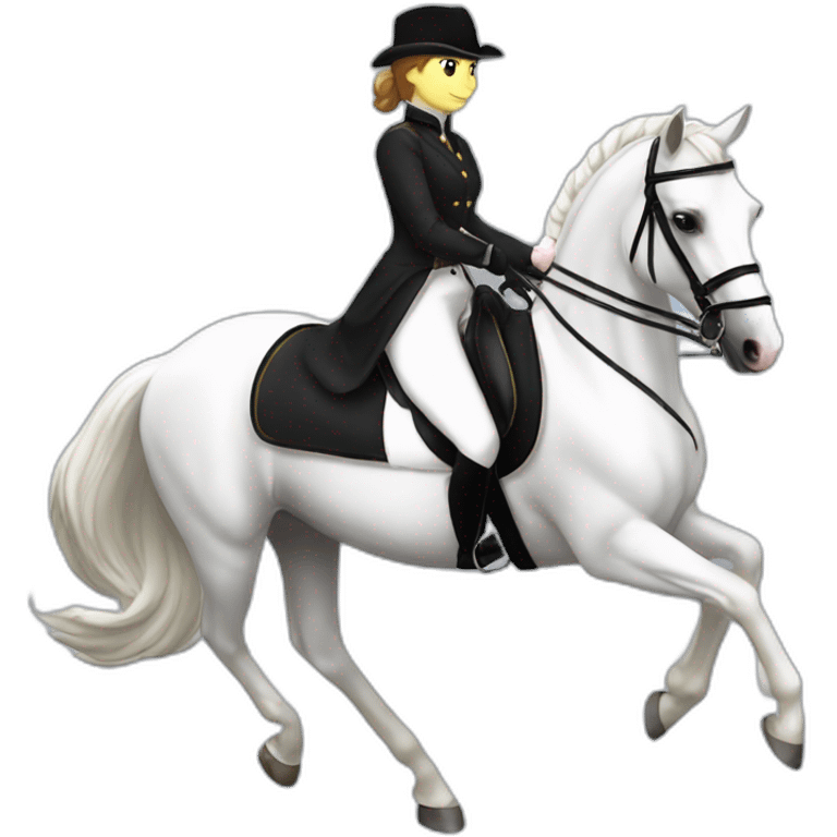 Britt dekker riding dressage on white horse emoji